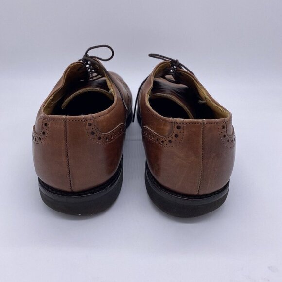 Allen Edmonds Shoes Men\'s 11 D Benton Cap Toe Brogue Derby Brown Leather Vibram main image 7